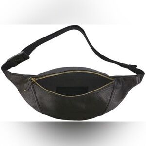 SAS Danica Black Leather Travel Belt Bag Crossbody Fanny Pack